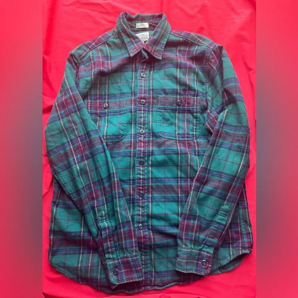 J. Crew Men’s Flannel Classic Mid-Weight Size S Green